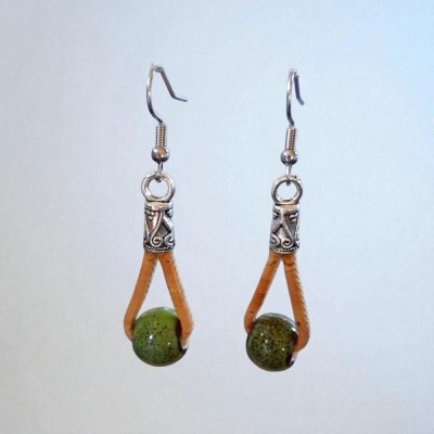 boucles d'oreilles en liège...